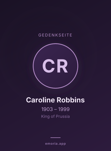 Gedenkportrait von Caroline Robbins
