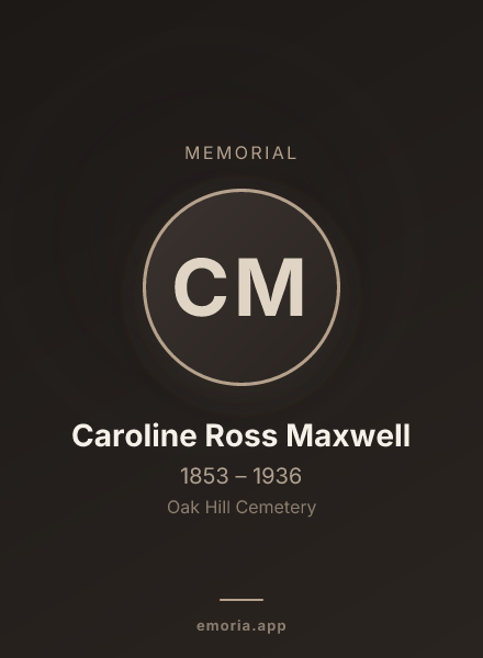 Memorial portrait of Caroline Ross Maxwell