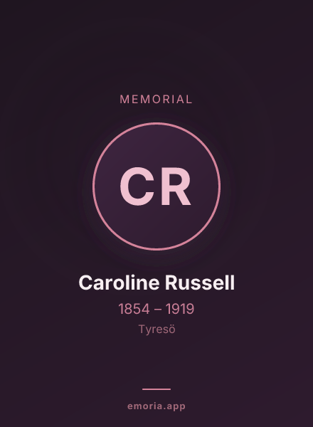 Memorial portrait of Caroline Russell