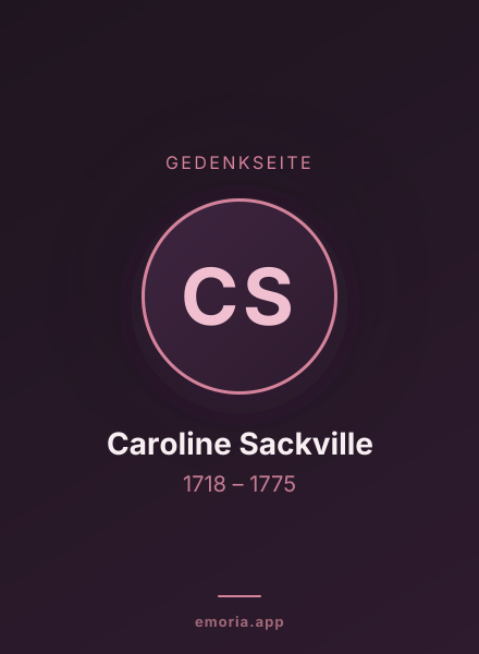 Gedenkportrait von Caroline Sackville