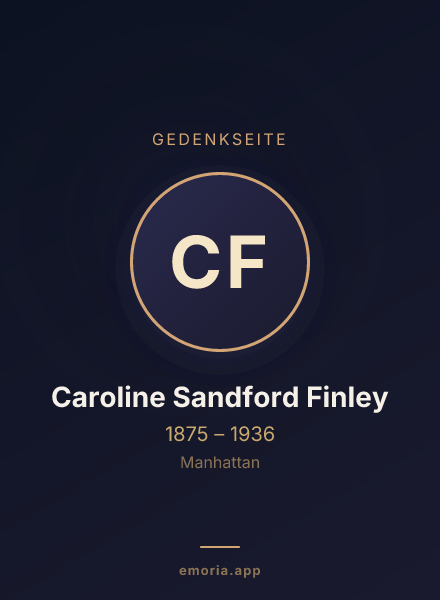 Gedenkportrait von Caroline Sandford Finley