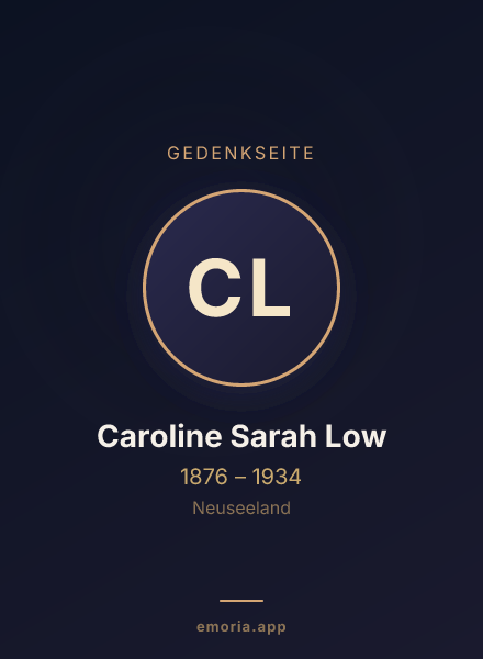 Gedenkportrait von Caroline Sarah Low