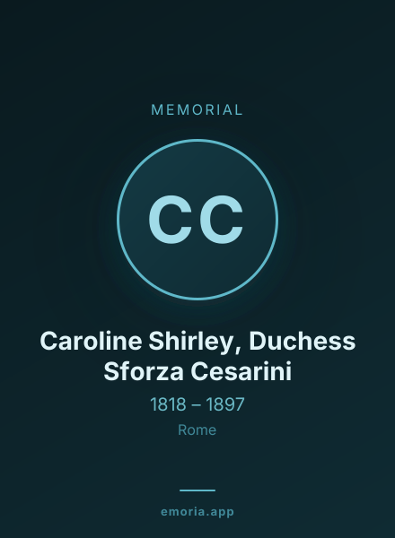 Memorial portrait of Caroline Shirley, Duchess Sforza Cesarini