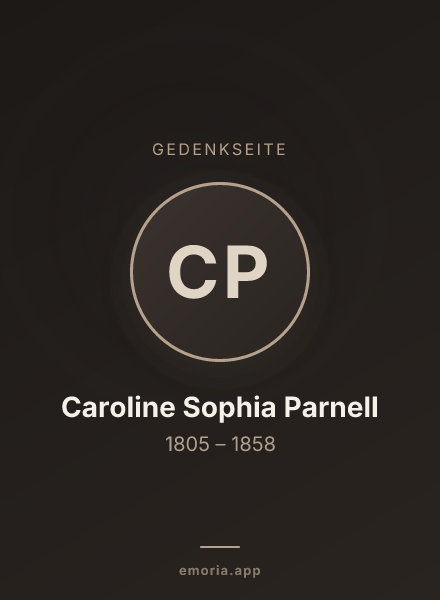 Gedenkportrait von Caroline Sophia Parnell