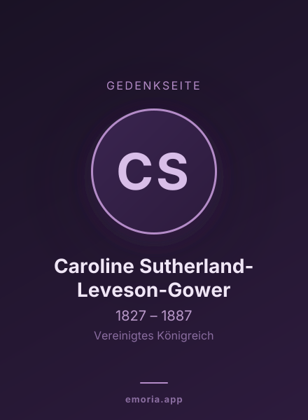 Gedenkportrait von Caroline Sutherland-Leveson-Gower