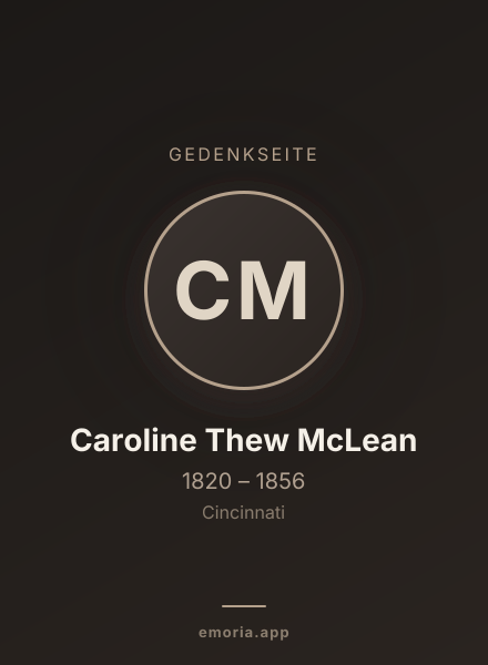 Gedenkportrait von Caroline Thew McLean