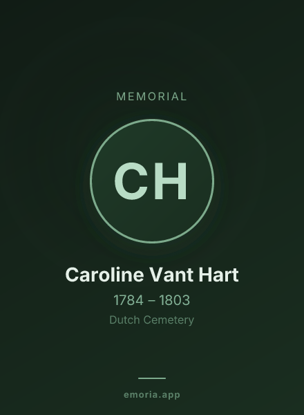 Memorial portrait of Caroline Vant Hart