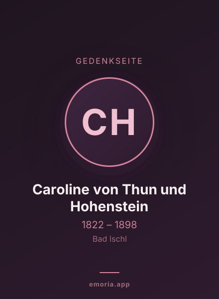Gedenkportrait von Caroline von Thun und Hohenstein