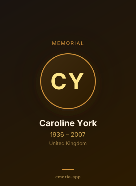 Memorial portrait of Caroline York