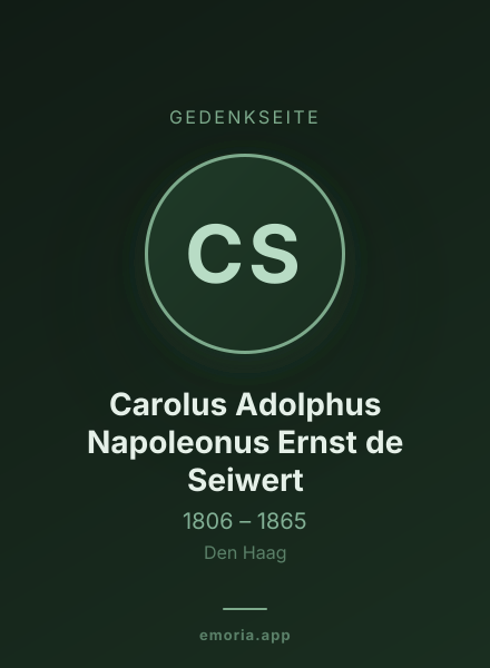 Gedenkportrait von Carolus Adolphus Napoleonus Ernst de Seiwert