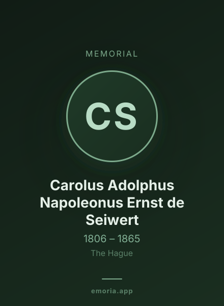 Memorial portrait of Carolus Adolphus Napoleonus Ernst de Seiwert