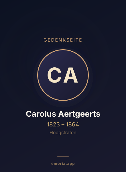 Gedenkportrait von Carolus Aertgeerts