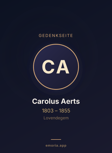 Gedenkportrait von Carolus Aerts