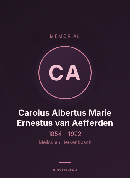 Memorial portrait of Carolus Albertus Marie Ernestus van Aefferden