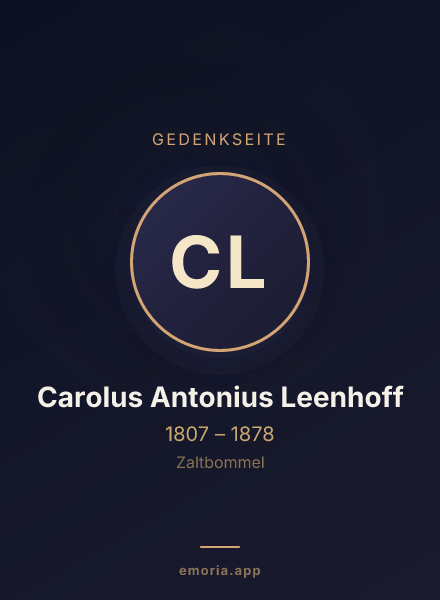 Gedenkportrait von Carolus Antonius Leenhoff