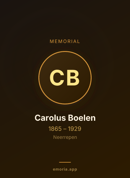 Memorial portrait of Carolus Boelen