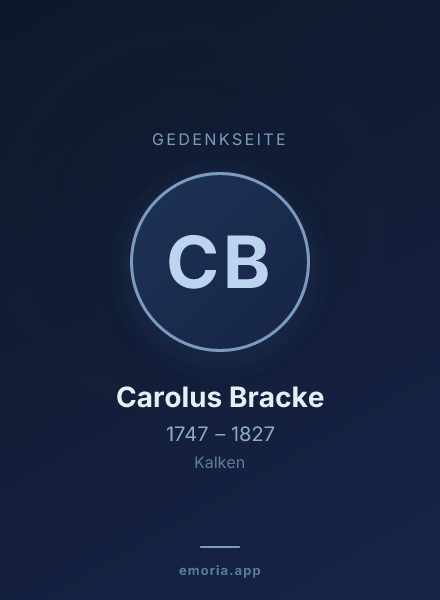 Gedenkportrait von Carolus Bracke
