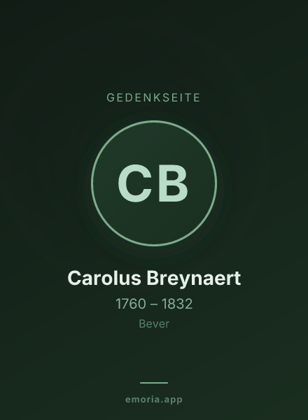 Gedenkportrait von Carolus Breynaert