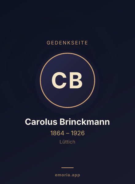 Gedenkportrait von Carolus Brinckmann