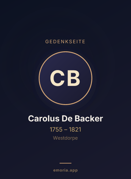 Gedenkportrait von Carolus De Backer