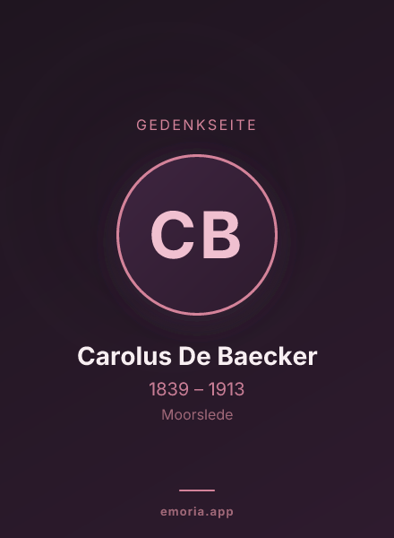 Gedenkportrait von Carolus De Baecker
