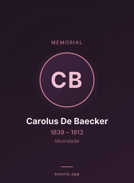 Memorial portrait of Carolus De Baecker