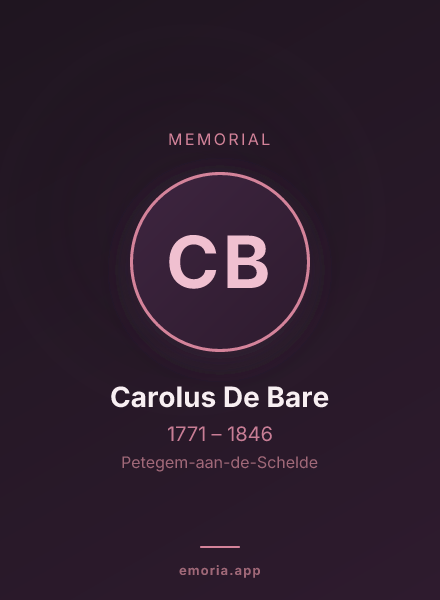 Memorial portrait of Carolus De Bare