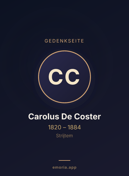 Gedenkportrait von Carolus De Coster