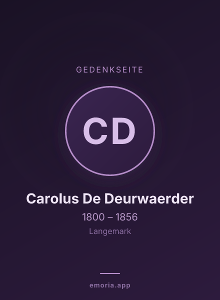 Gedenkportrait von Carolus De Deurwaerder