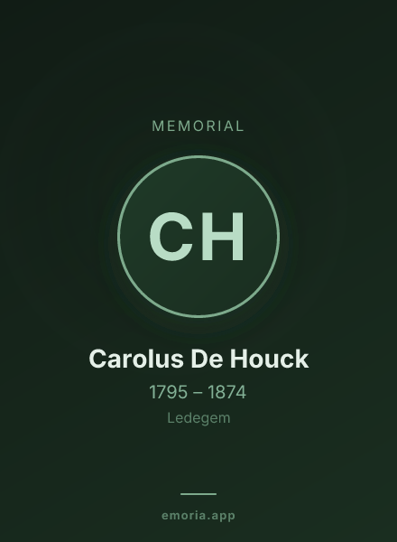 Memorial portrait of Carolus De Houck