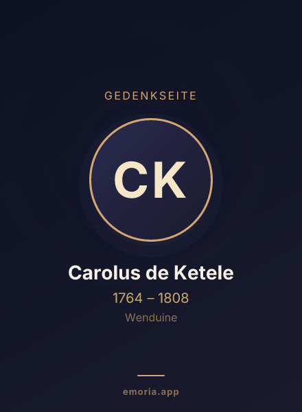 Gedenkportrait von Carolus de Ketele