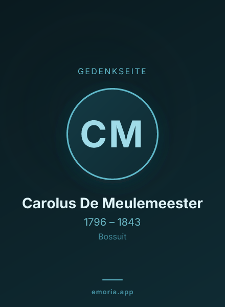 Gedenkportrait von Carolus De Meulemeester
