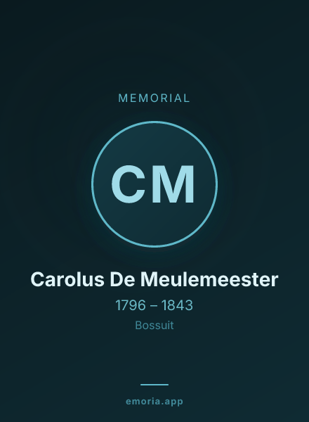 Memorial portrait of Carolus De Meulemeester