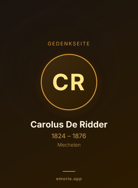 Gedenkportrait von Carolus De Ridder