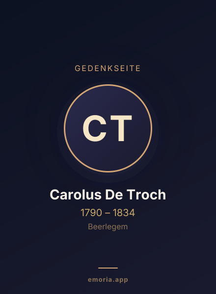 Gedenkportrait von Carolus De Troch