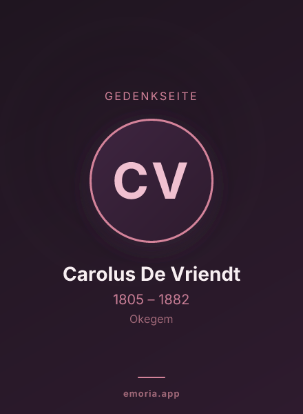 Gedenkportrait von Carolus De Vriendt