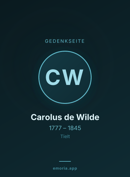 Gedenkportrait von Carolus de Wilde