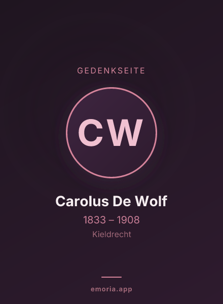 Gedenkportrait von Carolus De Wolf