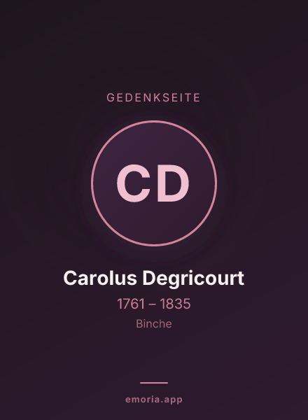 Gedenkportrait von Carolus Degricourt