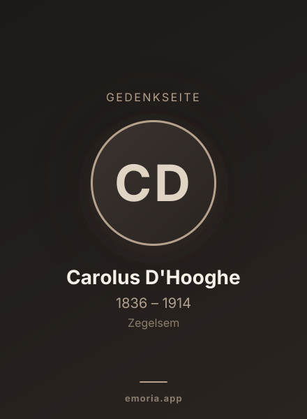 Gedenkportrait von Carolus D'Hooghe