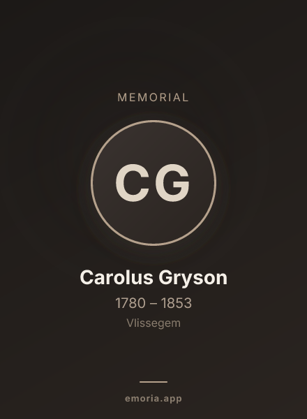 Memorial portrait of Carolus Gryson