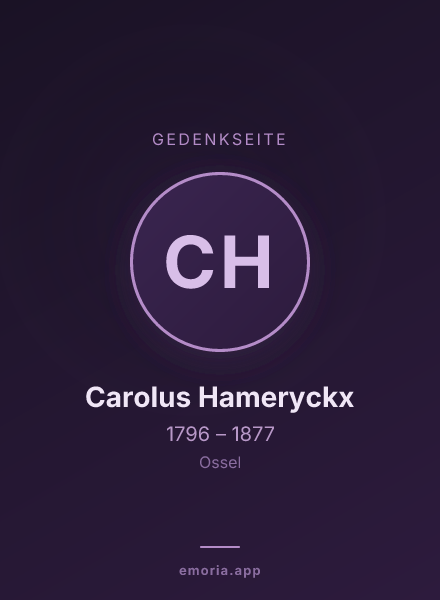 Gedenkportrait von Carolus Hameryckx