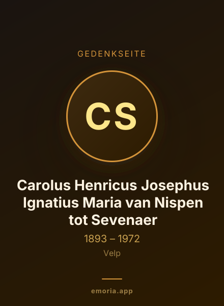 Gedenkportrait von Carolus Henricus Josephus Ignatius Maria van Nispen tot Sevenaer