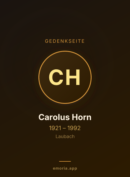 Gedenkportrait von Carolus Horn