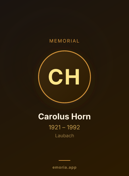 Memorial portrait of Carolus Horn
