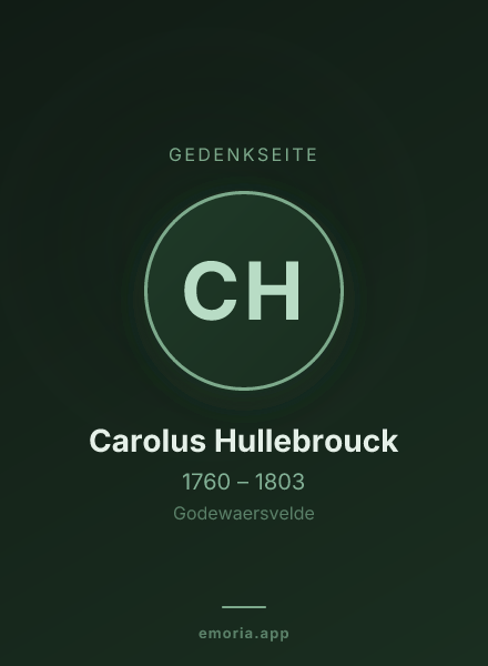 Gedenkportrait von Carolus Hullebrouck