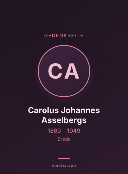 Gedenkportrait von Carolus Johannes Asselbergs