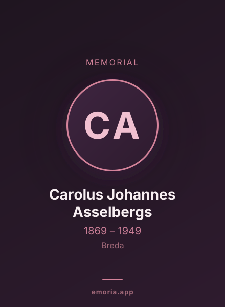 Memorial portrait of Carolus Johannes Asselbergs