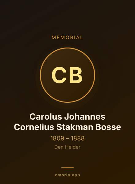 Memorial portrait of Carolus Johannes Cornelius Stakman Bosse