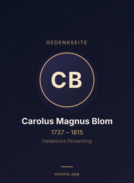 Gedenkportrait von Carolus Magnus Blom